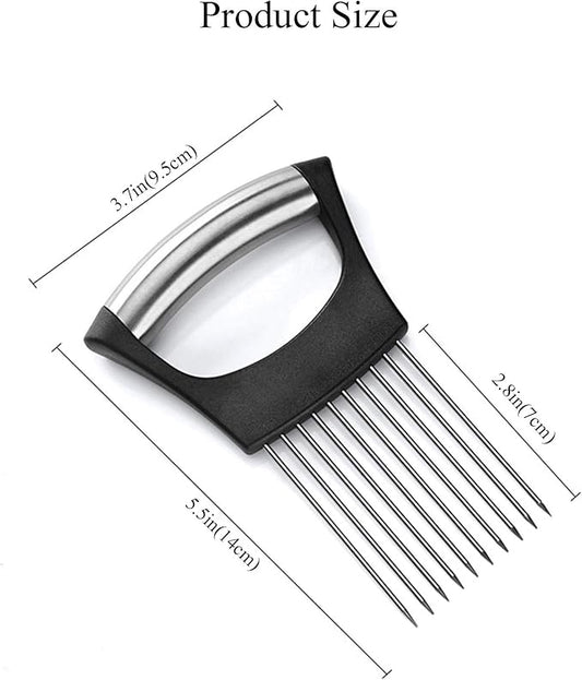 2Pack Onion Slicer Meat Slicer, Food Slice Assistant Onion Holder Slicer, Kitchen Gadgets - Stainless Steel Vegetable Holder Cutting Kitchen Gadget Tomato Peeler