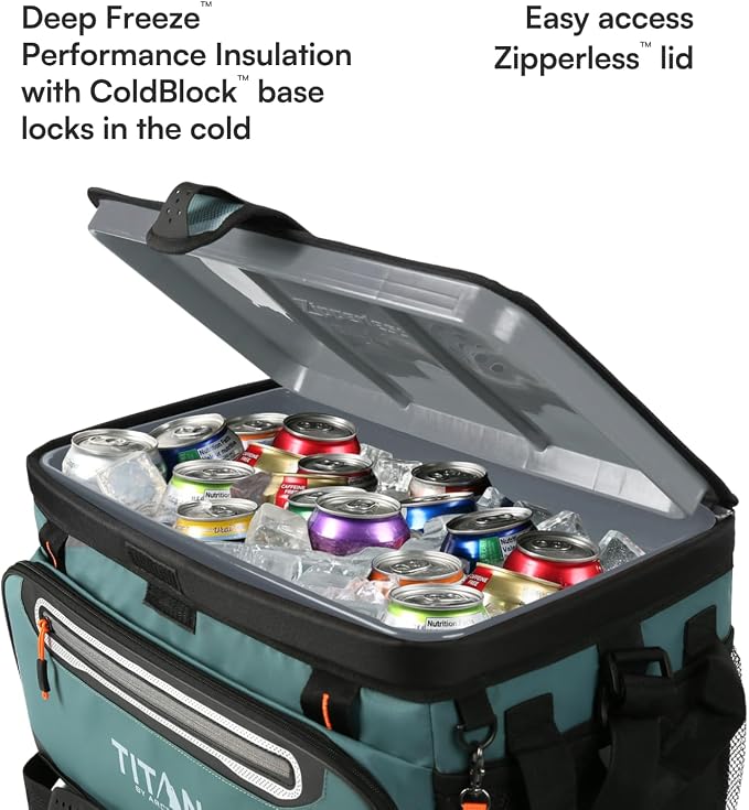 Titan by Arctic Zone Deep Freeze Cooler - Zipperless Hardbody Cooler - Deep Freeze Insulation, HardBody Liner, and SmartShelf
