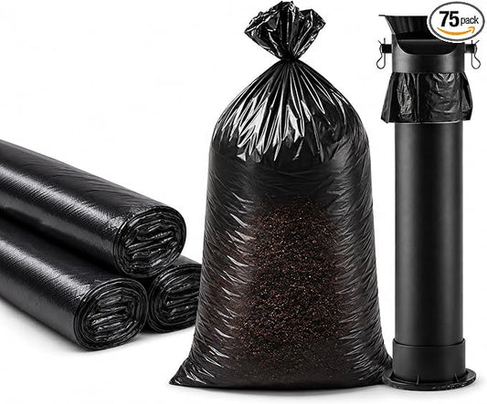Espresso Knock Box Garbage Bag, 15kg Heavy Duty Thick Bin Liners for Commercial Floor Standing Espresso Dump Bin, 13 x 35 Inch Tall Slim Coffee Grounds Disposal Bags, 75 Count