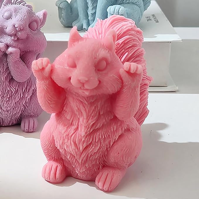 Squirrel Candle Mold - Resin Casting Silicone Molds for Home Decor & Candle Making Wave Spiral Mold