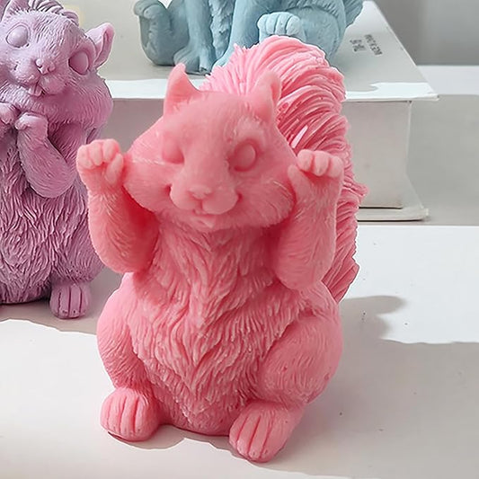 Squirrel Candle Mold - Resin Casting Silicone Molds for Home Decor & Candle Making Wave Spiral Mold