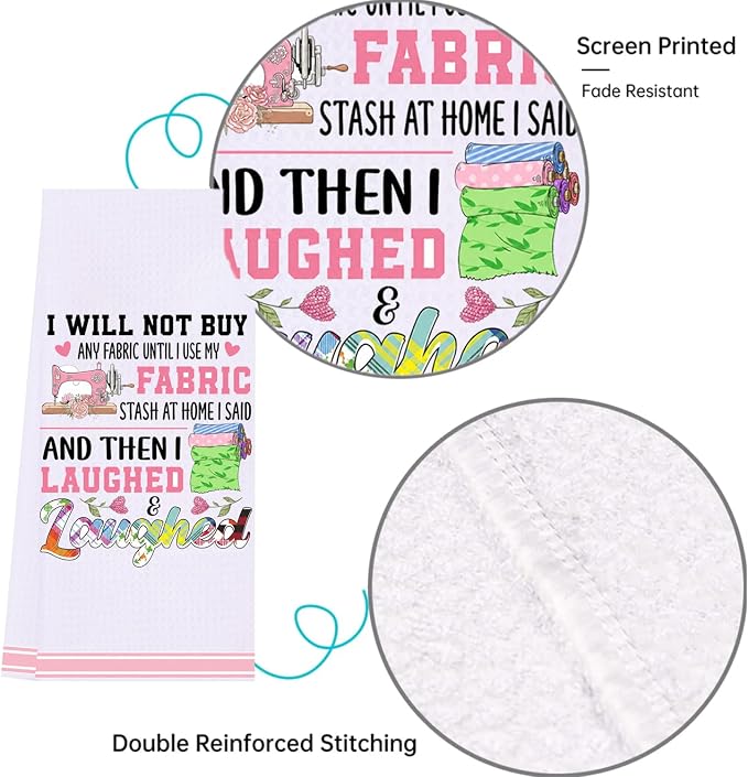 LXOMILL Quilting Gifts for Women, Funny Sewing Kitchen Towel for Quilters