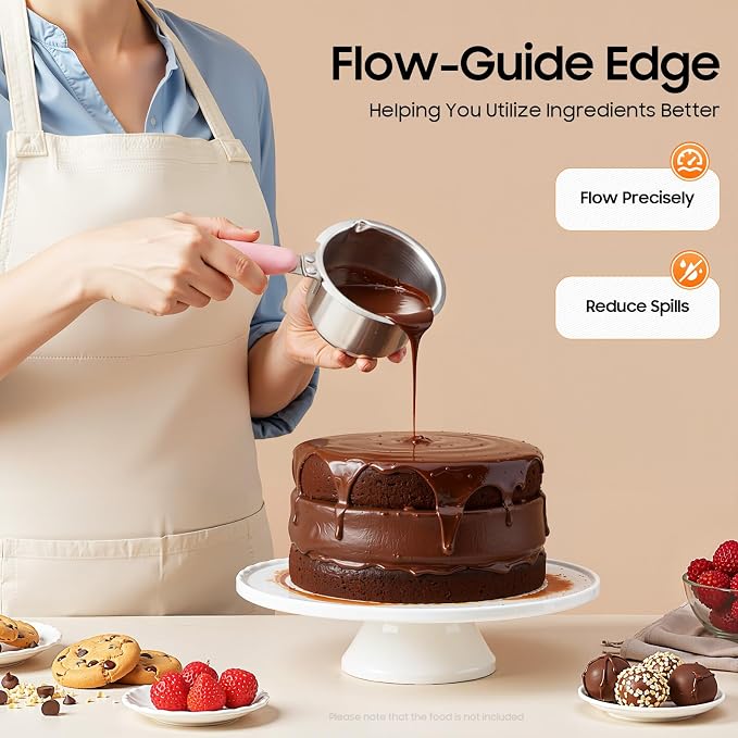 Chocolate Melting Pot Electric Fondue Pot Set, Double Melting Pot for Chocolate Cheese Butter, Mini Candy Maker Warmer for Home Parties Kids Dessert DIY