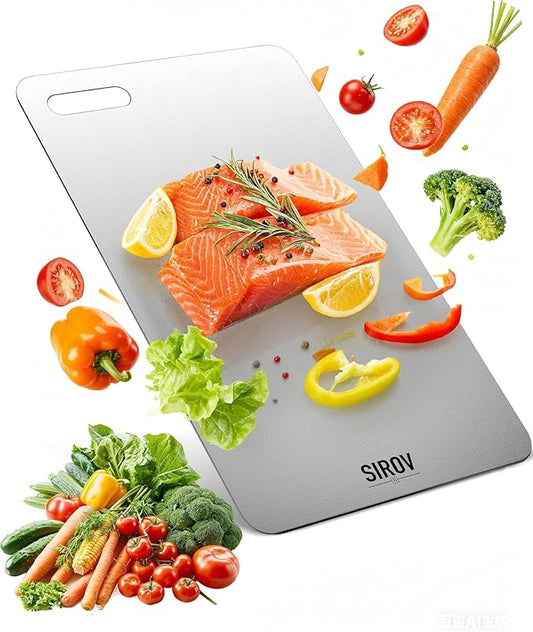 Titanium Cutting Board, 100% Pure Titanium Cutting Boards For Kitchen, Best Non Toxic titanium chopping board, Dishwasher safe, Hygiene and Durability for Meat, Fruit, and Vegetables (12.7L*8W)