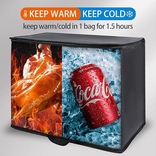 Bodaon Insulated Pizza Delivery Bags, Food Delivery Bag, Black, X_Large, 10-Pack