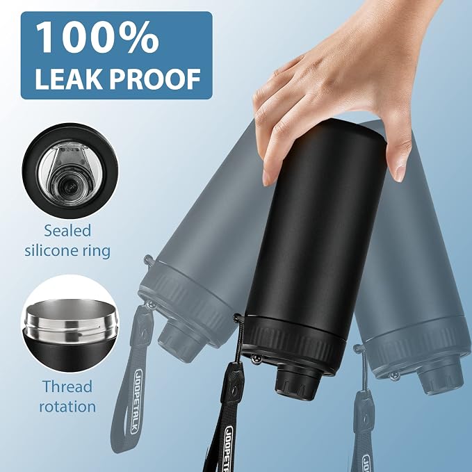 JOOPETALK Universal Can Cooler with Lid Fits All 12oz Cans& Bottles, 100% Leak-Proof Water Bottle, 4-in-1 Insulated Can Cooler for Beer, Soda & Energy Drinks, Dishwasher Safe