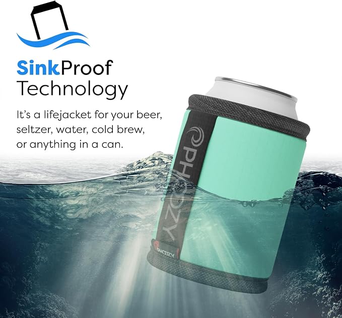 PHOOZY Insulated Can Cooler for 12 oz Cans - Patented Drink Sleeve with NASA-Inspired Technology - Keeps Beer, Soda & Sparkling Water Cold Longer - Lightweight Outdoor Can Holder - Mint