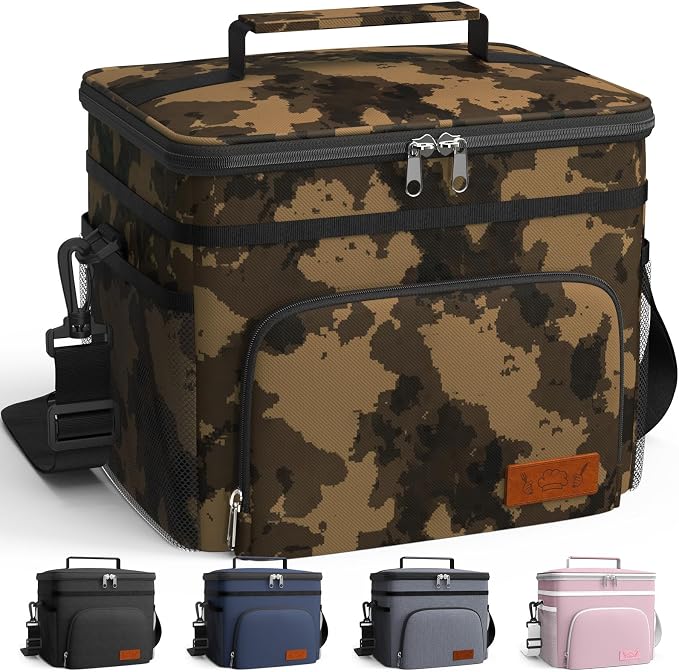HOTOR Insulated Lunch Box Men Women Leak-Proof Cooler Lunch Bag 9L | 4 Pockets, Adjustable Strap, Ideal for Work, Picnic, Travel, Camping, Gift