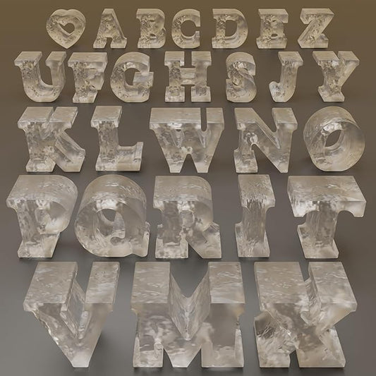 26 Pack A-Z Letter Resin Casting Molds - Silicone Mold for Candle Making & Home Decor