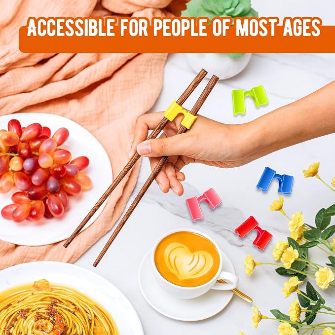 200 Pcs Reusable Chopsticks Helper Multicolor Plastic Practice Chopstick Trainer Hinges Connector Training Chinese Chop Non Slip Stick Helper for Adult Learner Beginner