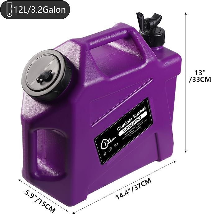 COOZMENT 3.2 Gallon/5 Gallon Water Containers with Spigot, BPA Free Water Jug, Military Green Water Tank, Multifunction Water Storage Containers for Camping Outdoor Hiking,Emergency Storage