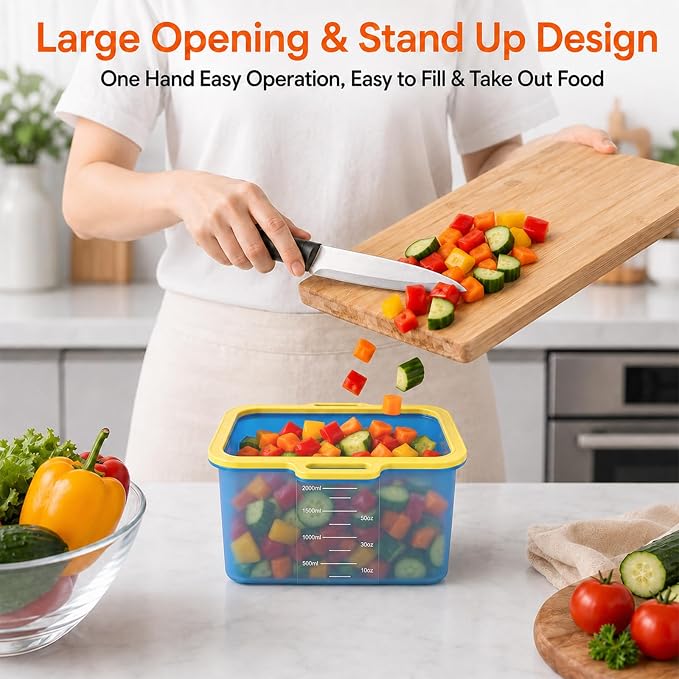 Magnetic Seal Reusable Silicone Food Storage Bag, 68 oz, NUZEAK | Magnetic Fast Seal, Stand-Up Freezer Bag for Food, Fruit, Snacks, Sandwiches and Meal Prep, Dishwasher Safe, 1 Pack