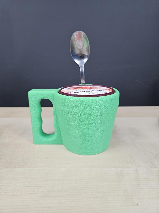 Ice Cream Pint Holder – Fits Standard Pints – Dual Spoon Sockets – Keeps Hands Warm – Fun Unique Designs with Vibrant Colors – Reusable Ice Cream Sleeve - Ramen Noodle Holder (Black)