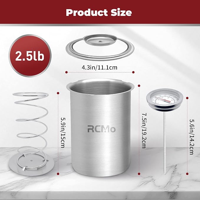 Deli Meat Press Mold for Ham Making Stainless Steel with Thermometer