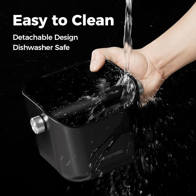 3 In 1 Espresso Knock Box Set, Coffee Puck Disposal Box with Cleaning Brush and Towel, Detachable Quiet Silicone Bar Coffee Ground Bin, Durable Barista Maintenance Tools