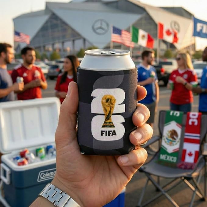 Official 2026 FIFA World Cup - Insulated Soda & Beer Can Cooler - Keeps Drinks Colder for Longer - Durable Drink Holder - Crafted for Everyday Use - Perfect for Beach, Pool, Tailgates & Home