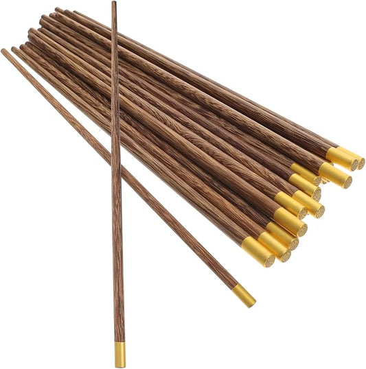 Garneck 10 Pairs Reusable Chicken Wing Wood Chopsticks Non-slip Dishwasher Safe Compact for Travel Dinner Accessories for Ages
