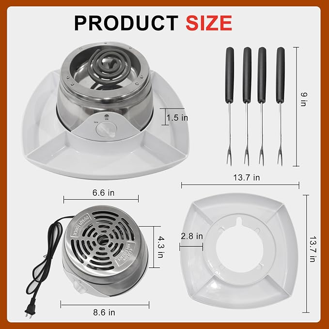 Smores Maker Tabletop Indoor Kit, Indoor Smore Maker Smores Kit Flameless Electric S'mores Maker, Tabletop Smores Maker,Movie Night Supplies Housewarming Christmas Gifts, 120V