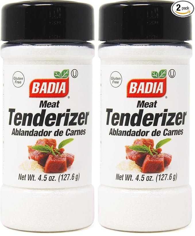 Badia Meat Tenderizer, 4.5 oz - Unseasoned Enzyme Blend for Tender Cuts of Beef, Pork, Poultry (Pack of 2)