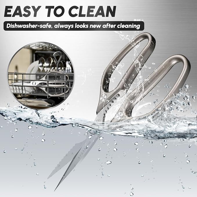 SSGP Heavy Duty Kitchen Shears Set - All Purpose Meat Scissors for Food | Sharp Japanese Stainless Steel, Dishwash Safe Detachable, Kitchen Scissors for Poultry Chicken Crab Leg Fishing, Cooking Gift