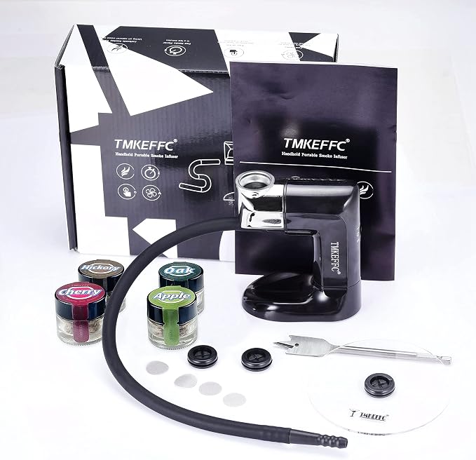 Smoking Gun Cocktail Smoker Kit with Wood Chips & Cup Cover | Handheld smoking gun with cup cover, wood chips and DIY accessories for cocktails, food, cheese and more