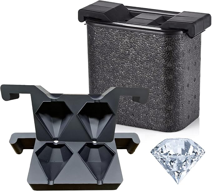 Crystal Clear Ice Cube Maker,Clear Diamond Ice Cube Mold-Makes 2 Large Diamond ice cubes for Whiskey,Cocktails & Drinks, Creative Gift for Friends and Family