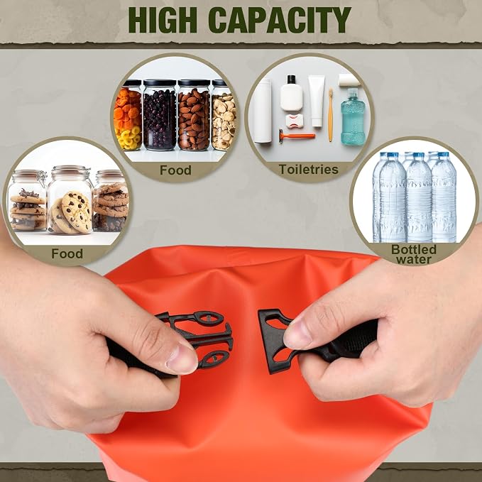Foilswirl 1 Set Bear Food Bag for Camping Ultralight Food Hanging System Includes Waterproof Bear Bag, Nylon Ropes, Hooks for Camping Backpacking