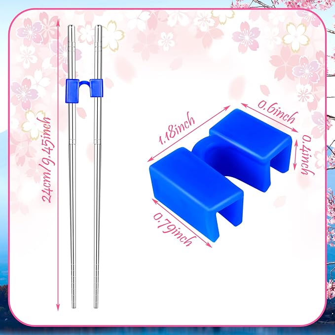5 Pairs Reusable Chopsticks Helpers Training Chopstick for Beginner Replaceable Practice Chopsticks Non-slip Training Chopstick for Adults Learner(Stainless Steel,Silver)