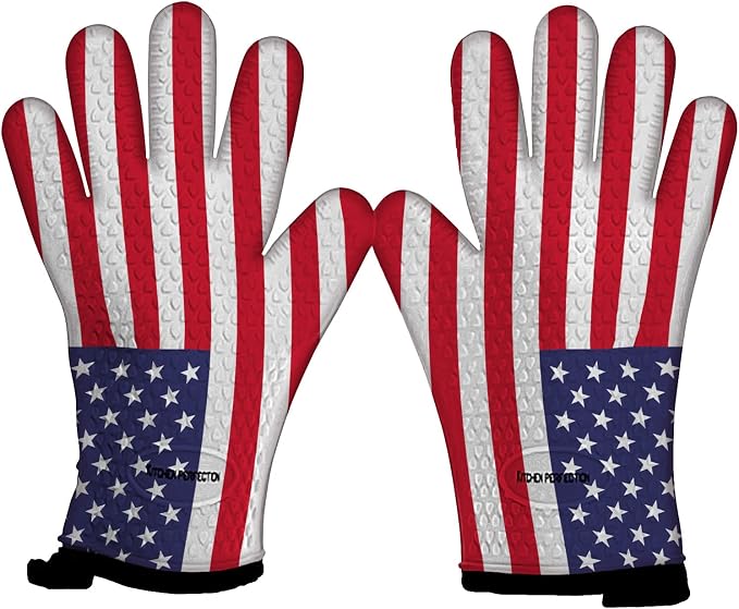 KITCHEN PERFECTION Silicone Smoker BBQ Gloves - Heat Resistant Oven Mitts | Waterproof, 5-Finger Design For A Better Grip, for Pitmasters, Meat Smoking, Grilling, Cooking, Frying Turkey | Grill Gift