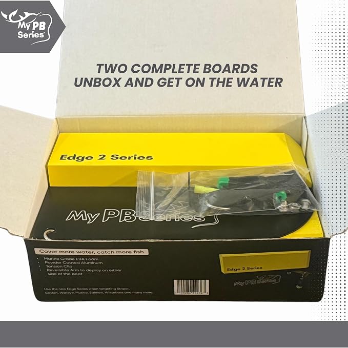 Edge 2 Planer Boards | Heavy-Duty 10" Aluminum & EVA Foam | Lightweight, Curved Front for Low Drag | Adjustable for Catfish, Striper & More | 2-Pack (Yellow, Medium)