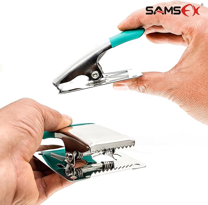 Fish Cleaning Board Tools - Fillet Clamp w/Screws Deep-Jaw Fish Tail Clip Board for Scaling Table Bait with Green Grip
