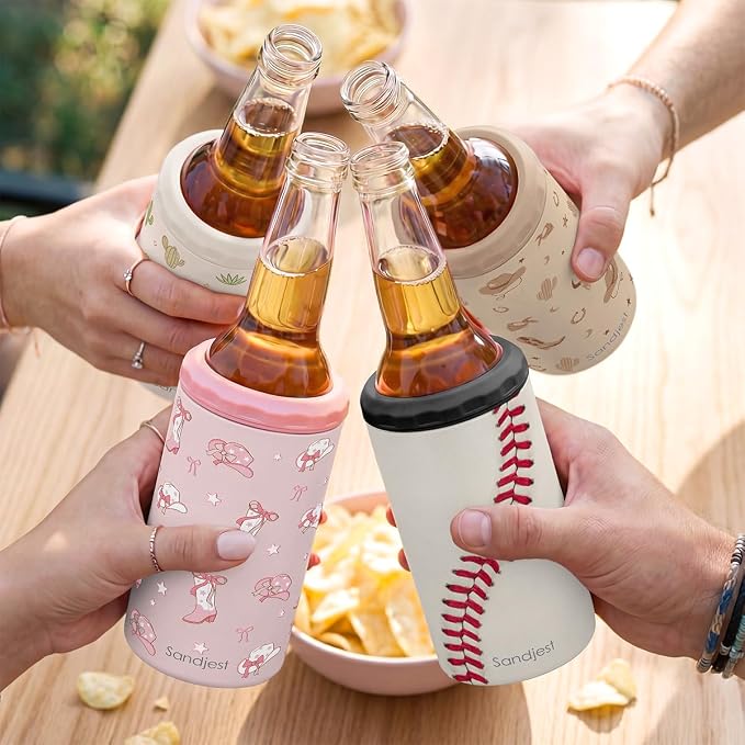 Baseball Can Cooler 12oz - Travel Mug Cups - Stainless Steel Insulated for Men Women Players - Tumbler Cans Koozie, Sport Gift for Fan Coach Lovers