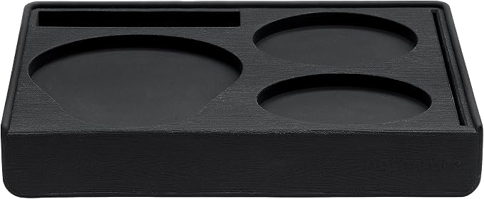 Normcore Espresso 58mm Portafilter Tamping Station, Compact Tamping Station, Barista Corner Tamping Mat With Portafilter Stand, Coffee Tamper Holder Pad, Black