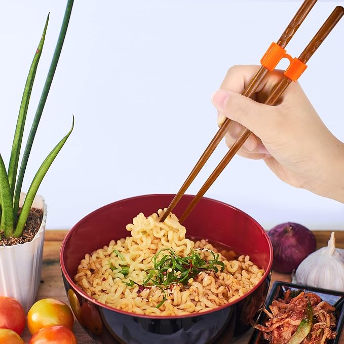 5 Pairs Reusable Chopsticks Helpers Training Chopstick for Beginner Replaceable Practice Chopsticks Non-slip Training Chopstick for Adults Learner(Wood,Multi Colors)