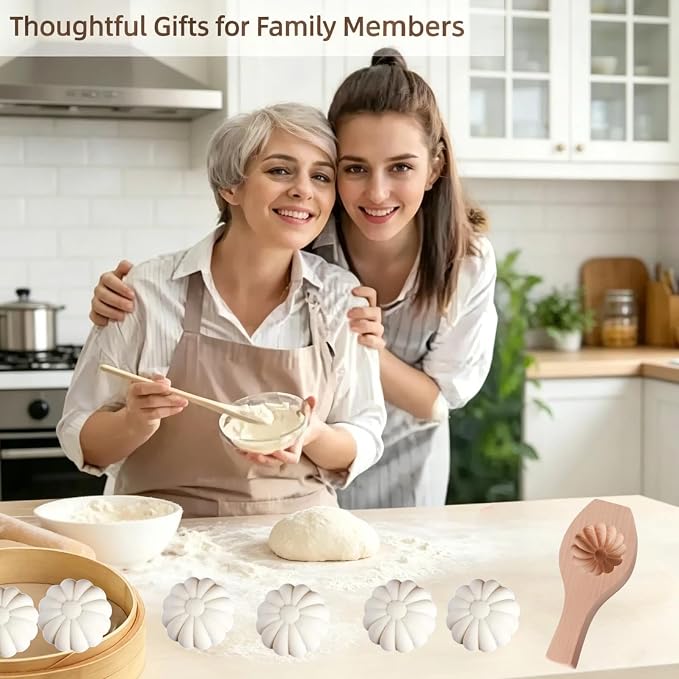 Wooden Bao Bun Maker,Baozi Maker Machine,Wooden Steam Bun Mold,This Kitchen Appliances And Gadgets Is the Best Gift for Asian Food Enthusiasts And Dumpling Maker (Steamed Bun C)