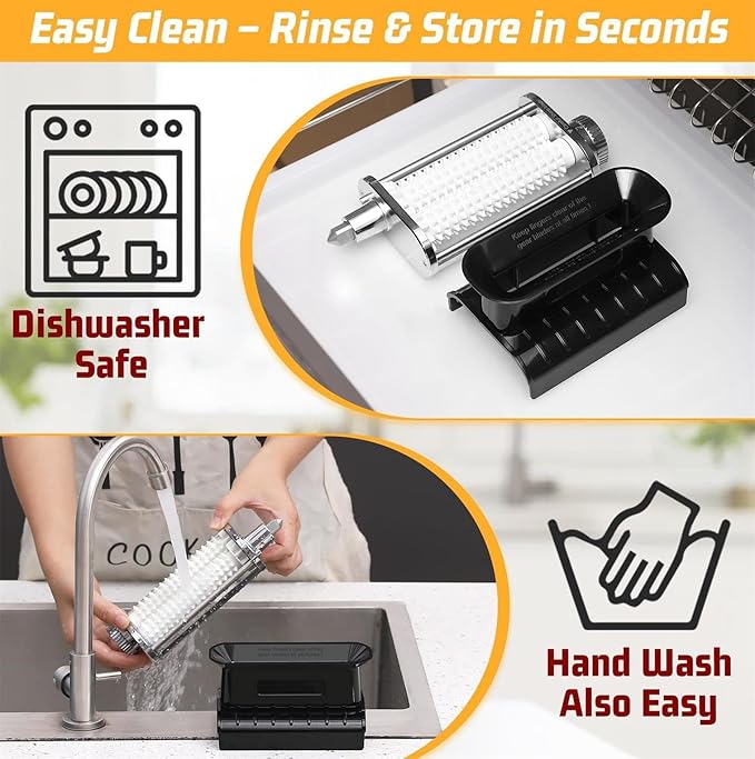 3 Thickness Adjustable Meat Tenderizer Attachment for Kitchenaid Mixers,Steak Cuber Processor Accessories for Kitchen aide,Dishwasher Safe, Black