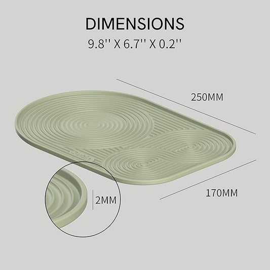 OutIn Silicone Coffee Mat, Foldable Waterproof, Drip Tray Mat For OutIn Products & Portable Coffee Makers 9.8’’ x6.7’’ (Green)