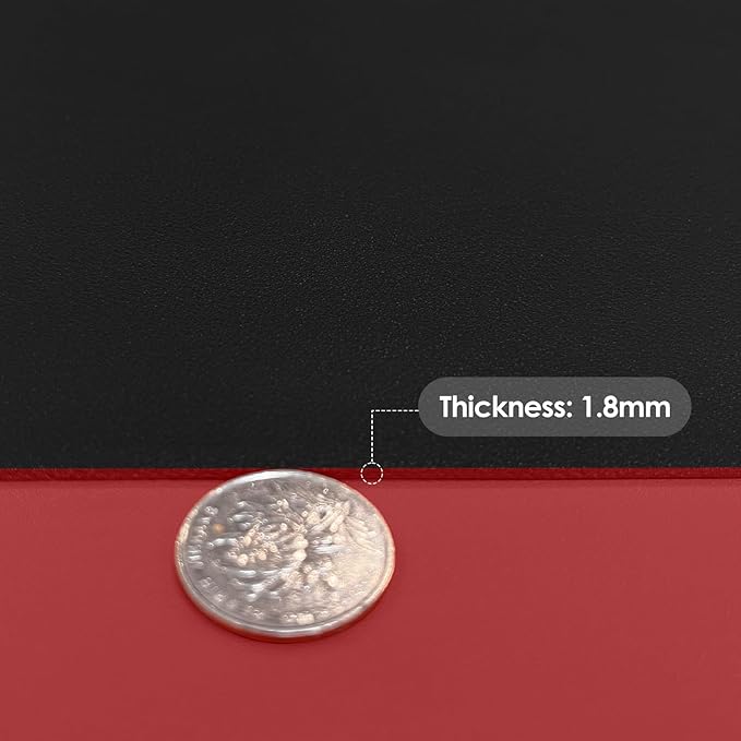 Leather Table Cover,1.8mm Thick,42x42 Inch Table Protector,Table Protector for Dining Room Table,Dining Table Cover,Table Cover Protector,Coffee Table Covers(Black+Wine Red,42x42)