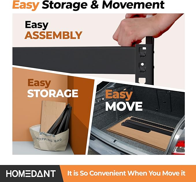 HOMEDANT 28"W x 12.3"D x 59.5"H 5-tier Boltless Metal Shelving Unit Adjustable Garage Storage Utility Rack Heavy Duty Shelves Organization Multipurpose Shelf Warehouse Kitchen Living Room pantry 4Pack