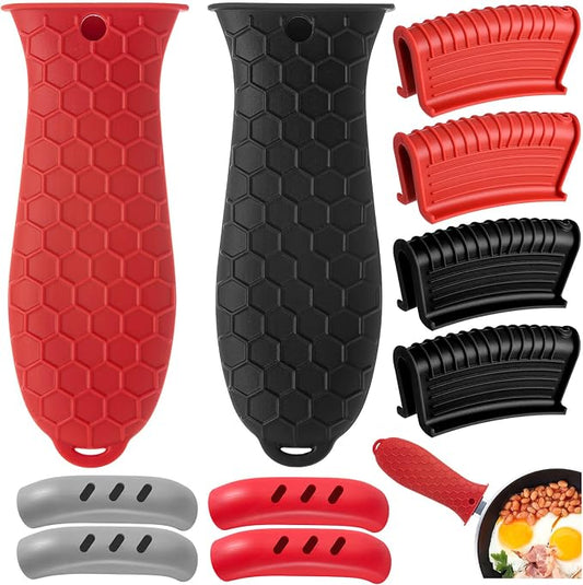 10Pcs Cast Iron Handle Cover, Silicone Pot Holders | Non-Slip Heat Resistant Cast Iron Skillet Covers Potholder for Frying Pans and Griddles Kitchen Supplies under 400℉