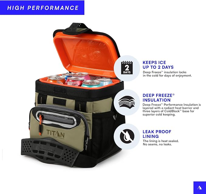 Titan by Arctic Zone Deep Freeze Cooler - Zipperless Hardbody Cooler - Deep Freeze Insulation, HardBody Liner, and SmartShelf