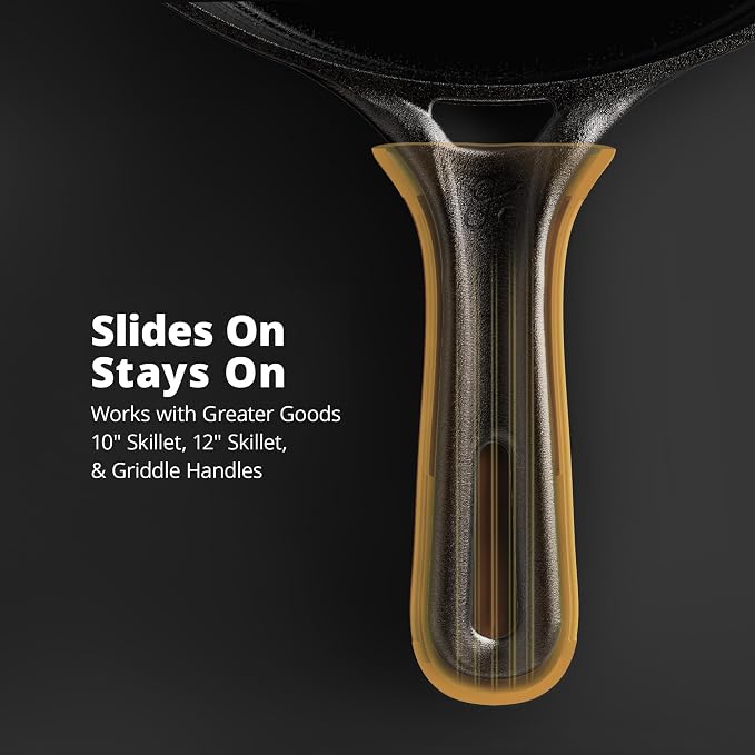 Greater Goods Silicone Handle Cover Designed for Greater Goods Cast Iron Skillet and Griddle, Pumpkin Orange