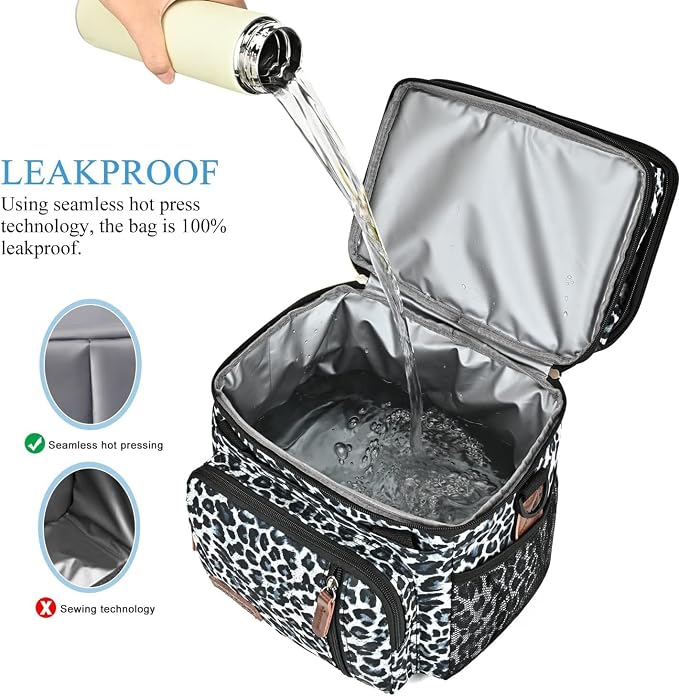 MIYCOO Lunch Bag for Women & Men, Expandable Double Deck Lunch Box, 15L | Leakproof & Waterproof, Portable, Large Soft Insulated Cooler bag for Adult, Work, Camping, Beach, Picnic, Travel