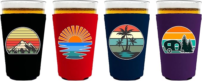 Retro Outdoor Designs Pint Glass Coolie 4 Pack