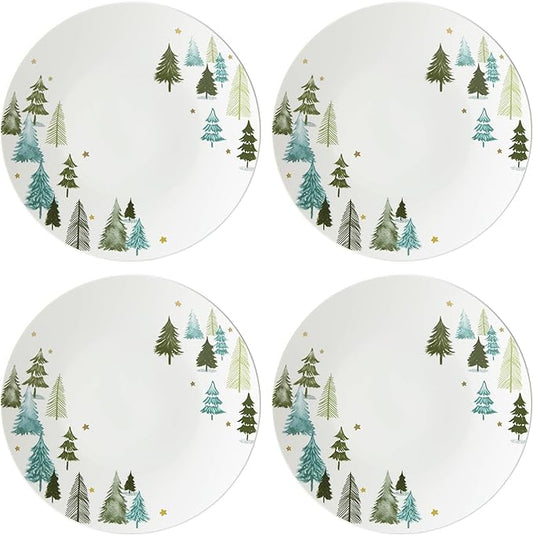 Lenox 893565 Balsam Lane 12-Piece Dinnerware Set, Green, Christmas, Holiday Hosting