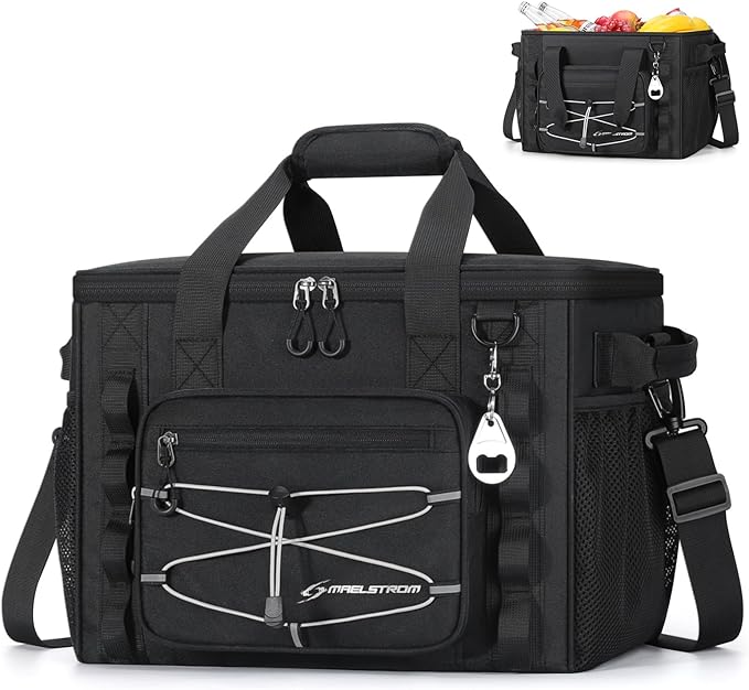 Maelstrom 30/40 Can Soft Cooler Bag, Leakproof Insulated Ice Chest | 24h Cold (With Ice), 5-Layer Insulation, Multi-Pockets ,Lightweight,Perfect For Camping, Beach, Hiking, Kayaking, Road Trips