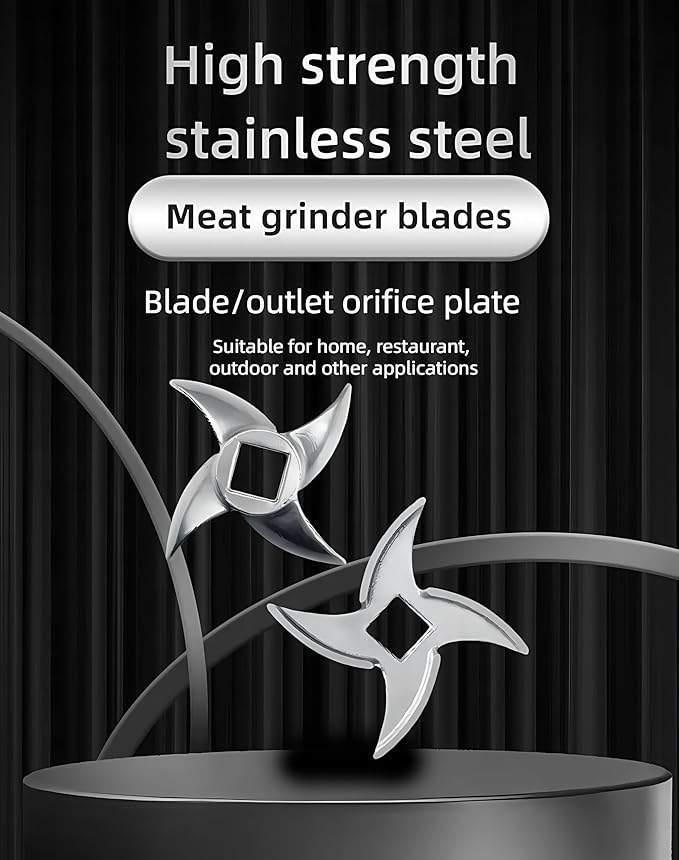 #12 Meat Grinder Blade Stainless Steel Knife Cutter Replacement(2 pc) | Please check the size and shape