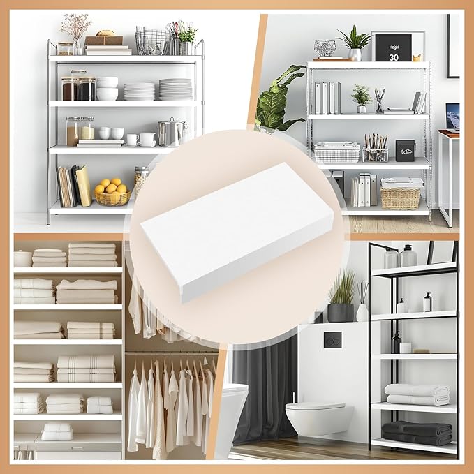 5 Pcs Wire Rack Covers 16x9x3 inch PVC Pantry Shelf Cover 0.31 inch Thick Removable Closet Wire Rack Shelf Covers,Decoration Kitchen Bathroom Office Shelving (Light Luxury White,16x9x3 inch)