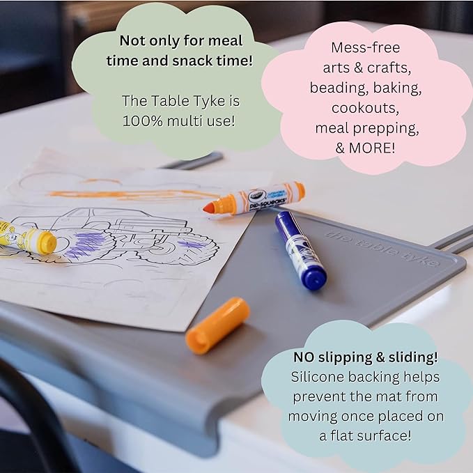 Silicone Placemats for Toddlers with Patented Edge Bumper | Kids Placemats Non Slip Travel Ready | Baby Placemat BPA Free for Restaurant Dining Table | Ballet Pink