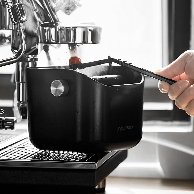 Espresso Knock Box for Coffee Grounds, 1.5L Large Capacity Coffee Knock Box with Quiet Knock Bar, Detachable & Dishwasher Safe, Non-Slip Base for Home Espresso Bar